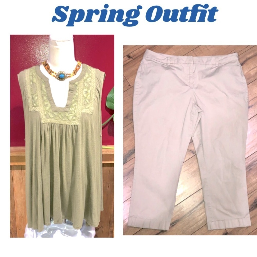 Knox Rose XXL Blouse NY&C khaki crop Pants